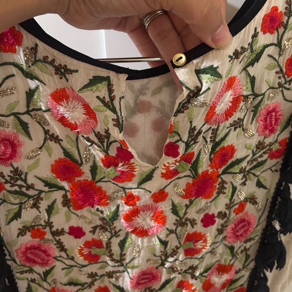 Carolina K Imogen Embroidered Tasseled Midi Dress - Picture 4 of 11